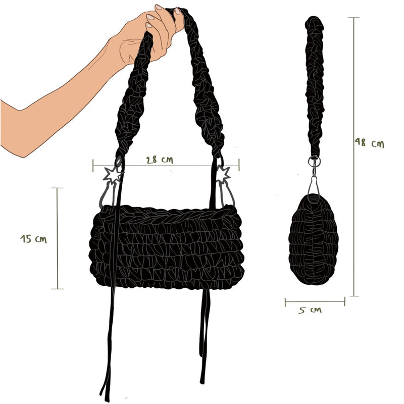 Foto con medidas de Carrie XS Granate